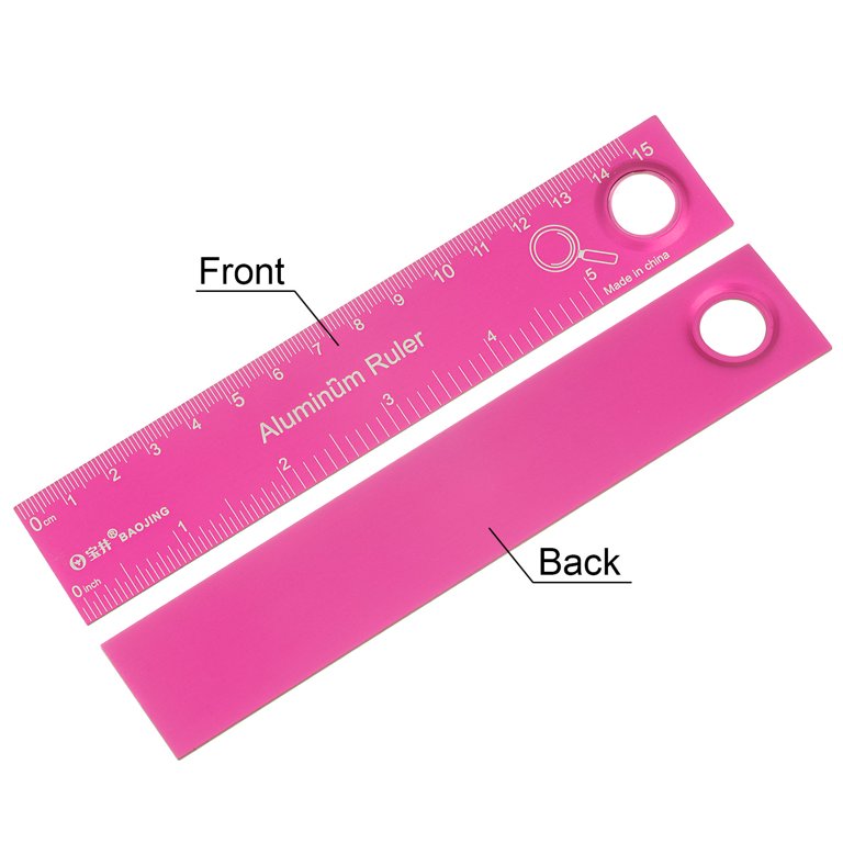 Aluminum Ruler (Metric) Pink