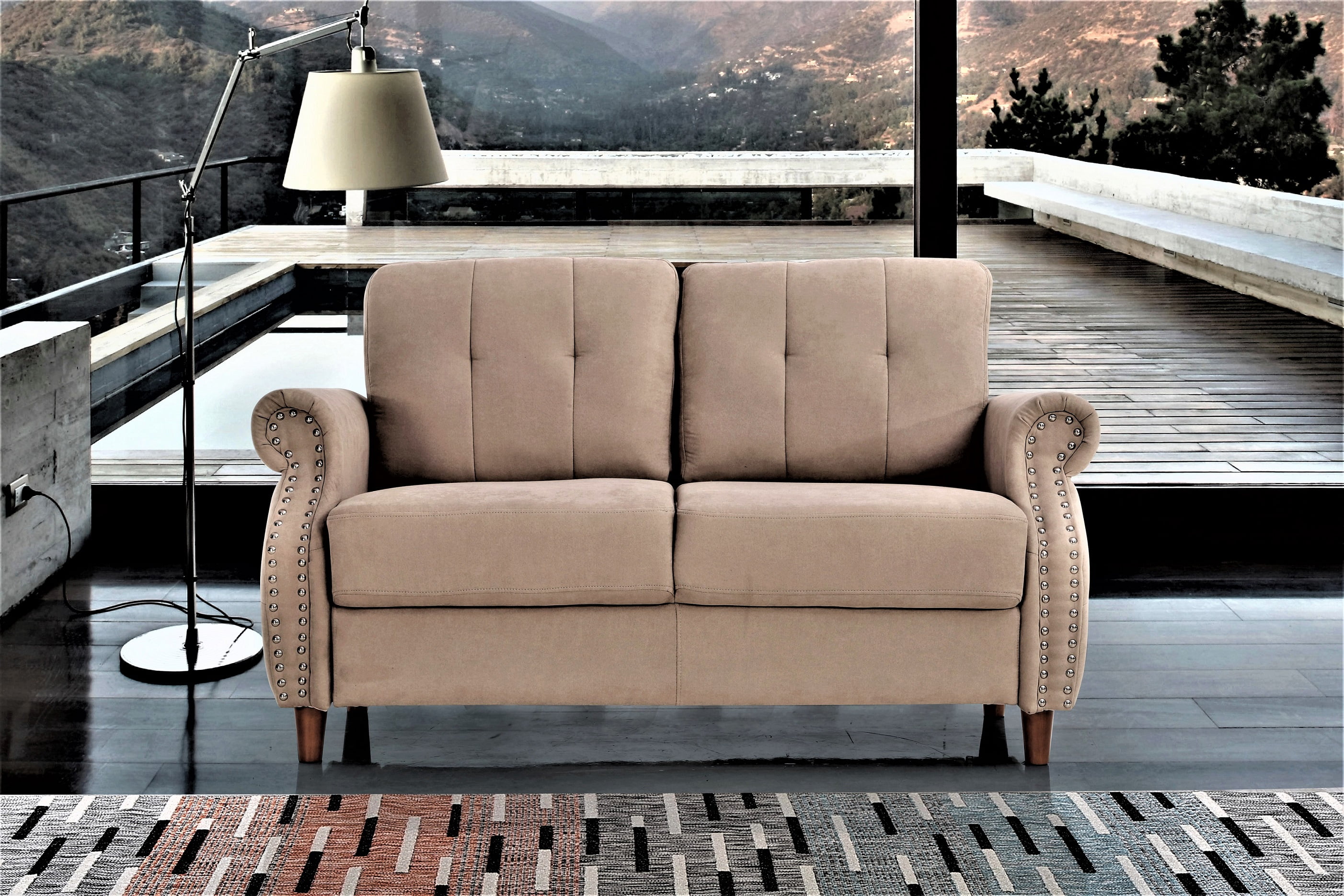 Uspridefurniture Matsuko 2Pcs Living Room Set, Loveseat and Sofa, Camel