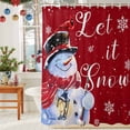 thumbnail image 6 of Red Winter Shower Curtains for Bathroom, Christmas Cardinal Bird Snowman Waterproof Fabric Shower Curtain for Bathroom Bathtub Decoration, Machine Washable, 54x"78", 6 of 9