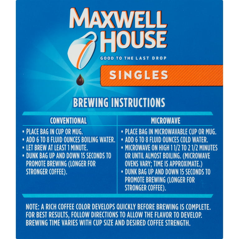 Maxwell House Single Serve Ground Coffee, 2 oz. Bag (Pack of 192) –  Feeser's Direct