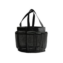 Hiroekza Portable Mesh Shower Caddy - Durable 8-Pocket Storage Organizer for Dorms, Beach, Gym & Travel Black