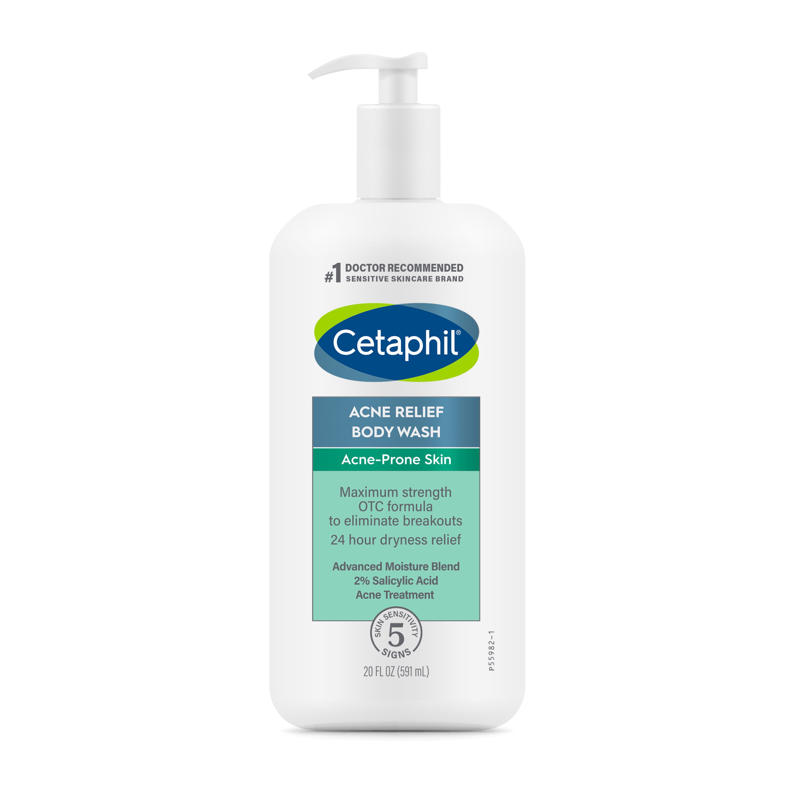 Cetaphil Acne Relief Body Wash with 2 Salicylic Acid to Eliminate Breakouts, 20oz