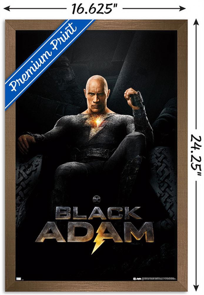 DC Comics Movie Black Adam - Throne One Sheet Wall Poster, 14.725" x 22.375" Framed