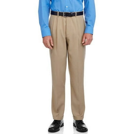 Big Men's Adjustable Waist Pleated Dress Pant