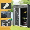 thumbnail image 3 of YINTATECH 5X3 FT Outdoor Storage Shed,Metal Garden Sheds Storage with Single Lockable Door & Air Vent, for Backyard, Garden,Dark Gray, 3 of 5