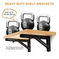 thumbnail image 4 of Folding Shelf Brackets - Heavy Duty Metal Collapsible Shelf Bracket for Bench Table, Shelf Hinge Wall Mounted Space Saving DIY Bracket, Max Load: 150 lb (16 Inch 4 PCS, Black), 4 of 4