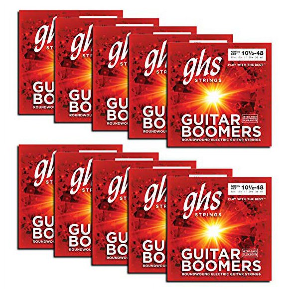 GHS Strings GB10 1/2 - 10 Pack - Guitar Boomers, Nickel-Plated Electric Guitar Strings, Light + (.010 1/2-.048)