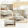 thumbnail image 3 of Mid-Century Modern Square Coffee Table Storage Bench, Ottoman, High Density Foam, Storage Compartment, Safety Hinge, for Living Room, Entryway, Family Room, Bedroom, Dining Room, Beige, 3 of 9