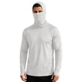 thumbnail image 2 of LEKWK Fishing Shirts for Men Quick Dry Long Sleeve Hooded Face Cover Slim Fit Sun Shirt Lightweight Breathable UPF 50+ Protection Athletic Fishing Wear Gray XXXL, 2 of 7
