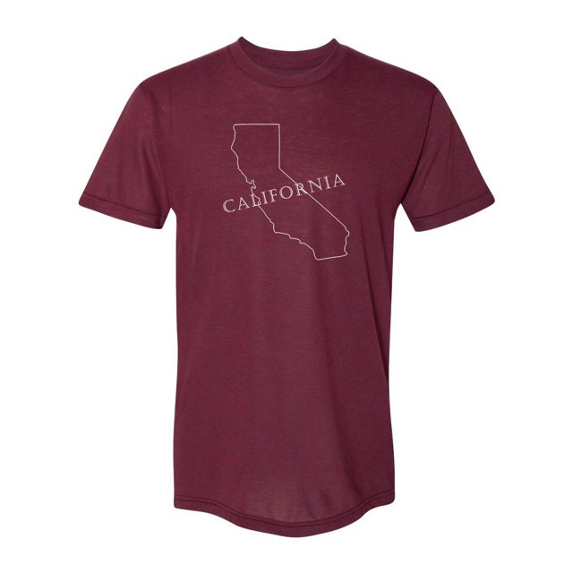 Gravity Trading Mens California State USA-Made Triblend Tee - Cranberry - Medium
