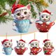 thumbnail image 2 of Decoración navideña para el hogar, bonita taza con colgante de gato, colgante para árbol de Navidad, colgante para coche, colgante para bolso, Navidad, Liquidaciones Ofertas, 2 of 4