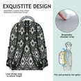 thumbnail image 5 of Boho Chic Work Backpack - Retro Tribal Print Bookbag with 17" Laptop Sleeve | Large Capacity Campus Backpack for Students, Commuting & Daily Use, 5 of 6