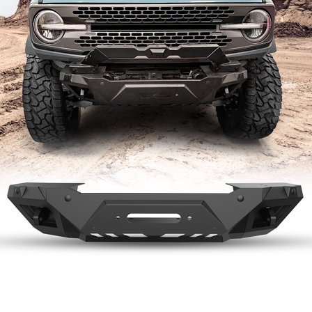 Bronco Mid-Width Front Bumper Coated Steel Heavy Duty for 2021-2026 Ford Bronco