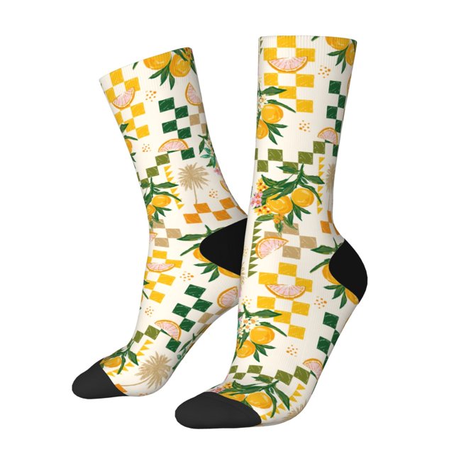 Fotbe Fruit Calcetas Largas con Estampado para Hombre y Mujer – Calcetas de Compresión Transpirables y Elásticas, Viajar y Uso Diario Talla 5-11