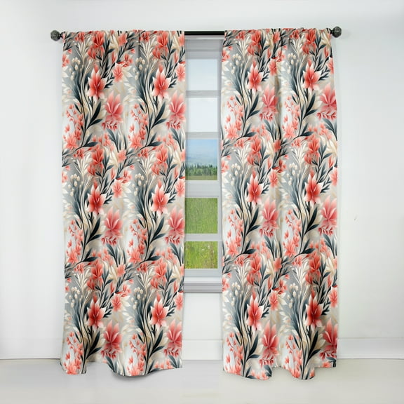 Designart "Coral Tranquility II" Tropical Blackout Curtain Panels