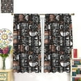 thumbnail image 4 of Abstract Coffee Kitchen Curtains, Coffee Cup Coffee Beans Rustic Art Design Doodle Print Window Treatments for Living Room Bedroom Cafe Dining Room Drapes, 42x54 Inch, 4 of 6