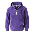 thumbnail image 4 of MHFRRA Sudadera con Capucha, Cuello Alto, Media Cremallera y Forro, Manga Larga, Térmica, Cálida, Deportiva, para Exteriores, Informal, Ajuste Cómodo Púrpura, 4 of 8