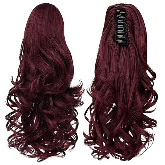 Ponytail Extension, 5 Colors Synthetic Claw Clip Wig 8" Clip in Wavy Ponytail Hair Extensions Hair Extensions Tails Hair Extensions with Claw Clip for Women