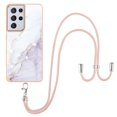 thumbnail image 2 of SaniMore for Samsung Galaxy S23 Ultra 6.8" 2023 Case with Detachable Crossbody Lanyard Shockproof TPU Backplane Marble Pattern Luxury Fashion Anti-drop Slim Lightweight Cover For S23 Ultra, White, 2 of 4