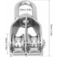 thumbnail image 3 of Innovative Double Pulley Block For Rope Lifting, Stainless Steel Heavy Duty Swivel Pulley With Smooth Turning Wheel For Indoor Outdoor Use, 3 of 5