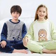 thumbnail image 3 of Pijamas de felpa para niños y niñas, ropa de dormir cálida de dinosaurio de dibujos animados para bebés, ropa de noche de invierno para adolescentes, 3 of 4