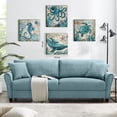 thumbnail image 3 of VELVET Nautical Wall Decor Beach Themed Seahorse Wall Art Coastal Decor Teal Sea Turtle Pictures Canvas Paintings for Living Room Decorations Ocean Poster Large Artwork 4 Pcs/Set 16x12inch Framed, 3 of 6
