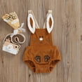 thumbnail image 4 of Gupgi Summer Easter Baby Bodysuit Backless Cartoon Rabbit Button Corduroy Jumpsuit, 4 of 9