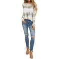 thumbnail image 6 of Nlife Women Tie Dyed Long Sleeve Round Neck Pullover Top, 6 of 7