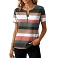 thumbnail image 5 of Craaazy Womens Casual Short Sleeve Sweatshirt with Half Zipper Placket and Solid & Graphic Prints for Summer Daily Wear Gift, 5 of 6
