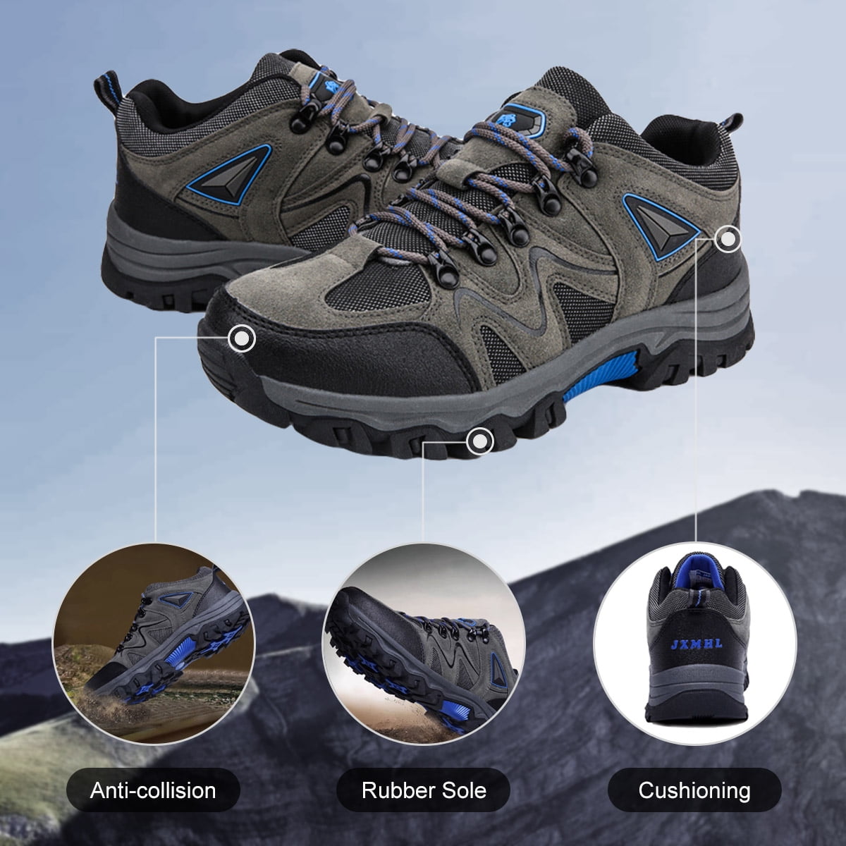 AUXDIQ Hiking Shoes Mens Waterproof Mountain Trekking Shoes Men Breathable Walking Shoes Outdoor Sports Running Camping Climbing