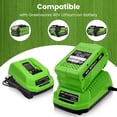 thumbnail image 4 of 2Pack Upgraded 8000mAh 29472 Battery and 29482 Charger Replacement for Greenworks 40V Battery and Charger Combo Compatible with Greenworks 40Volt Lithium 29462 29252 20202 22262 G-MAX Tools, 4 of 5