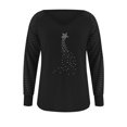 thumbnail image 4 of Camiseta de manga larga con cuello en V para mujer a la moda, blusa suelta con estampado de otoño Fridja  bvmnju4453, 4 of 5