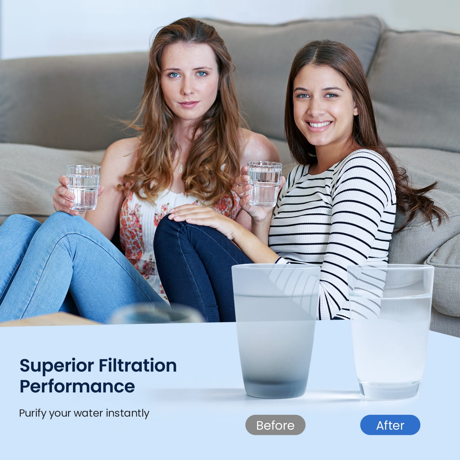 GLACIER FRESH Water Filter Faucet Replacement, Replacement for Brita 36311 On Tap Water Filter, Compatible with FR-200, FF-100 and All Brita Tap Water Filter Systems, 6 Pack