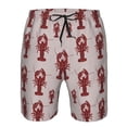 thumbnail image 3 of Balery Red Lobster With Claws Traje de Baño Estilo Hawaiano para Hombre, Shorts de Secado Rápido con Bolsillos-3X-Large, 3 of 6