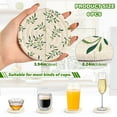 thumbnail image 3 of 6 Pcs Leaf Green Drink Coasters with Holder Absorbent Coaster Sets Cup Heat-Resistant Hot Pads Mats for Bar Table Protection, 3 of 7