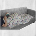 thumbnail image 6 of Cartoon Soft Flannel Fleece Throw Blanket, Funny Habitat Nursery Concept with Pleasant Flying Birds Blooming Flowers Hearts, Cozy Plush for Indoor and Outdoor Use, 60" x 80", Multicolor, by Ambesonne, 6 of 6