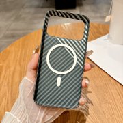 ShellTech For iPhone 15 Pro Max Hard PC Magnetic Case Carbon Fiber Cover with Anti-Scratch, Dust/Dirt Proof,Shockproof,Slim Heat Dissipation & Compatible with MagSafe Wireless Charging,A