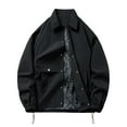 thumbnail image 4 of Vedolay Jacket for Men Button Down Long Sleeve Soft Blazer Jacket Cardigan Clothes Black,XL, 4 of 4