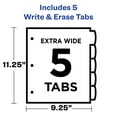 thumbnail image 4 of Avery 5-Tab Write & Erase Dividers, Multi Brights (16102), 4 of 9