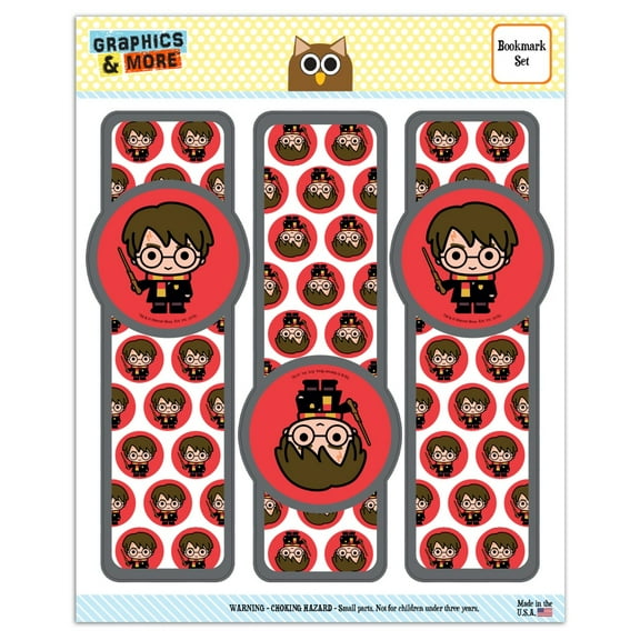 Harry Potter Cute Chibi Character Set of 3 Glossy Laminated Bookmarks