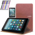thumbnail image 1 of Mignova case for All-New Fire 7 Tablet (2017 7th Gen) - Ultra Slim Lightweight With Kick Stand Cover For All-New Fire 7 Tablet (7th Gen 2017 release) + Screen Protector Film and Stylus Pen (Brown), 1 of 6