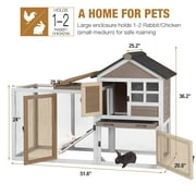 MEDEHOORabbit Hutch Chicken Coop Expandable Indoor Bunny Cage Outdoor Guinea Pig Cage with Run 51.6 L