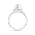 thumbnail image 2 of ANGARA South Sea Cultured Pearl & Diamond Halo Bypass Ring in 14K White Gold for Women | June Birthstone, Birthday, Anniversary, Jewelry Gift for Women | Pearl Ring, 2 of 8
