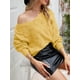 thumbnail image 5 of Camiseta mujer, Suéteres de punto de mujer Suéteres casuales de manga larga con cuello en V Abanopi Amarillo/Medio, 5 of 7