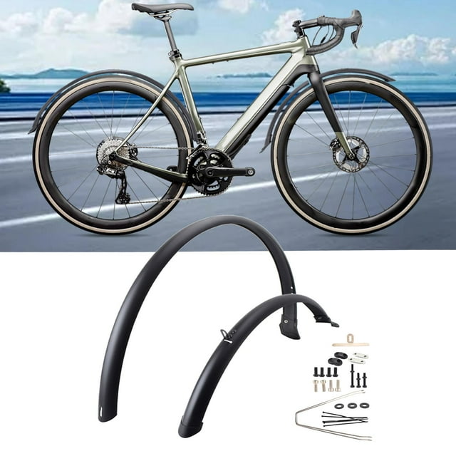 DYNWAVECA 2Pcs Road Bicycles Fenders Full Cover Quick Release Mountain Bike Mud Guards Without 2 Rings