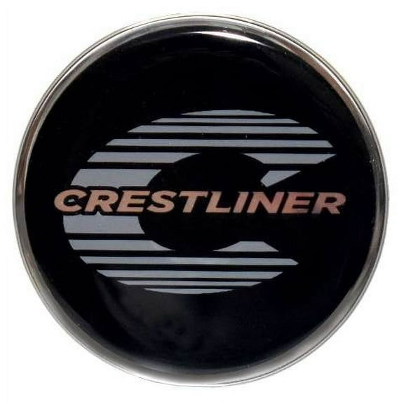 Crestliner Boat Steering Wheel Decal 2255062 | Raised Black Silver