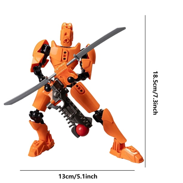 Orange 13 Joints Movable Robot Action Figure Diy Deformable Toy