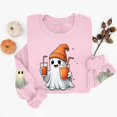 thumbnail image 5 of PNTUTB Women's Hoodless Sweatshirt Long Sleeve Crew Neck Pullover Top Halloween Graphic Print Casual Comfort Loose Trendy Sweatshirts, 5 of 7