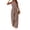 Coffee_001, variant on Linen 2 Piece Sets Women Casual V Neck Button Sleeveless T Shirts and Wide-Leg Pants Summer 2026 Stylish Comfortable Clothing Dark Green S