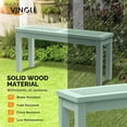 Alpinel Outdoor Wooden Bench, 40” Porch Bench Outdoor Backless Garden ...